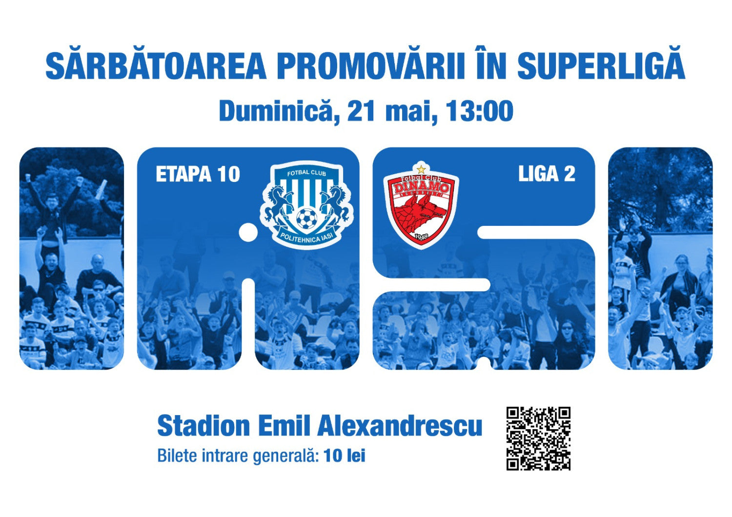 Bilete la Poli - Dinamo, SĂRBĂTOAREA PROMOVĂRII!