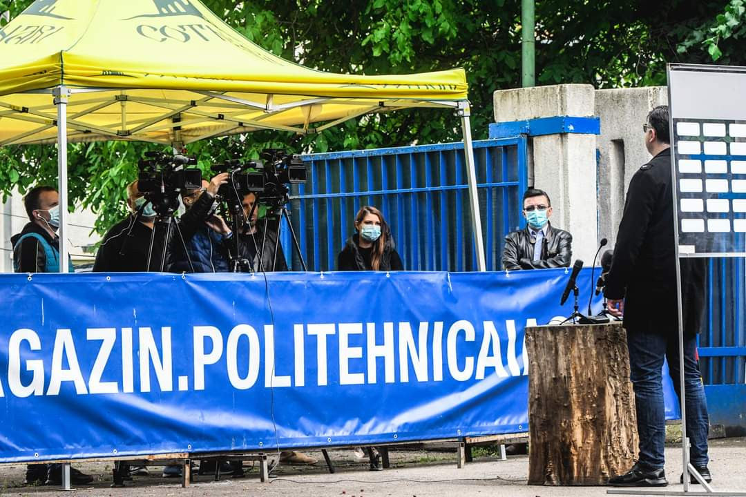 Ciprian Paraschiv, conferință de presă în aer liber